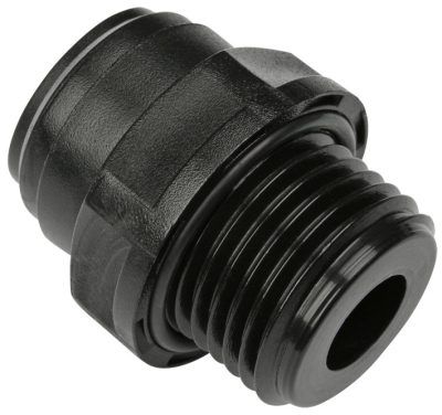 Conector drept cu filet cilindric G 1/4, pentru furtun 6 mm, plastic POM, negru