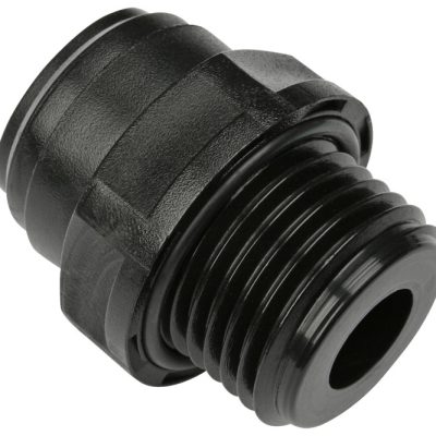 Conector drept cu filet cilindric G 1/4 pentru furtun 4 mm, plastic POM, negru
