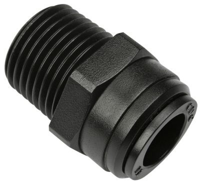 Conector drept cu filet conic R 1/8, pentru furtun 6 mm, POM, negru