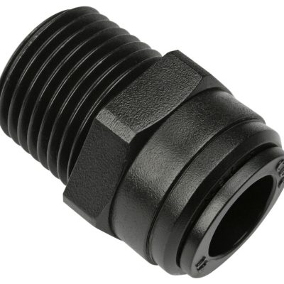 Conector drept cu filet conic R 1/8, pentru furtun 6 mm, POM, negru