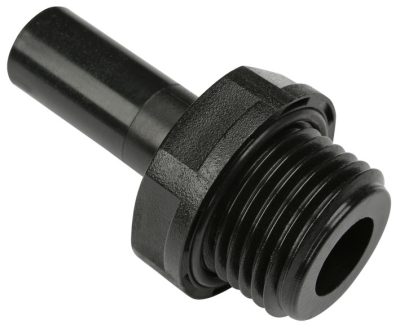 Racord drept cu filet cilindric G 1/4, pentru furtun 4 mm, POM, negru