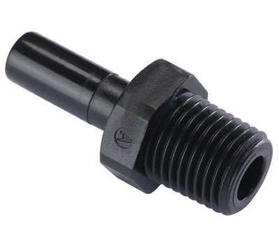 Racord drept cu filet conic R 1/4, fluidFIT, pentru furtun 4 mm, POM negru
