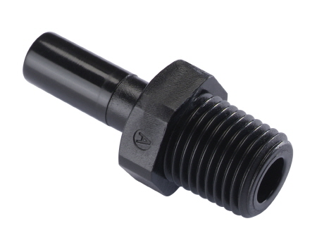 Racord drept cu filet conic R pentru furtun, fluidFIT, POM, negru