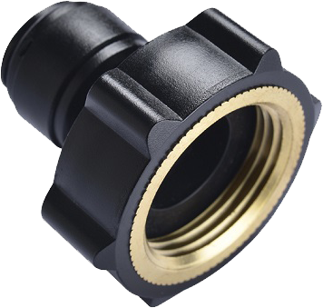 Racord drept cu filet cilindric G 3/4, pentru furtun Ø10 mm, plastic POM, negru