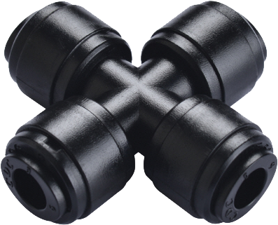 Conector tip X pentru furtun metric, 6 mm, fluidFIT, POM, negru
