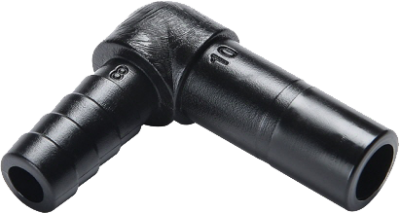 Cot tip stem-barb pentru furtunuri metrice, fluidFIT, POM, negru