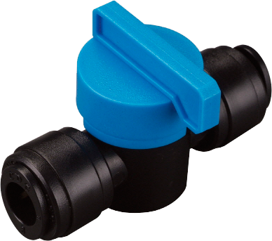 Robinet cu bilă 2/2 fluidFIT, conexiune furtun metric 6 mm, POM, negru