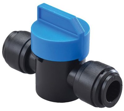 Robinet cu bilă scurt pentru furtun 6 mm, fluidFIT, POM, negru
