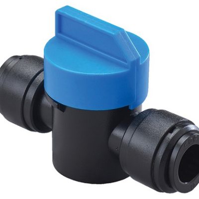 Robinet cu bilă scurt pentru furtun 6 mm, fluidFIT, POM, negru