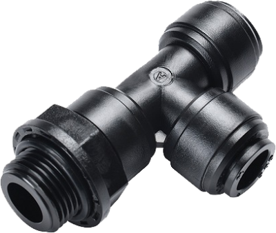Racord L cu filet cilindric G 1/2, rotativ, pentru furtun 10 mm, plastic POM, negru