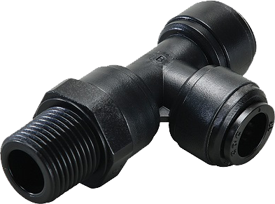 Racord L cu filet conic, rotativ, fluidFIT, R 1/8, pentru furtun 4 mm, POM, negru