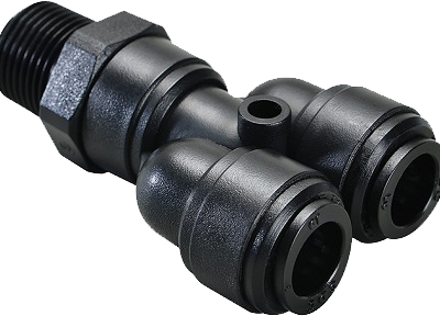 Racord tip Y cu filet conic, rotativ, pentru furtun 4 mm, fluidFIT
