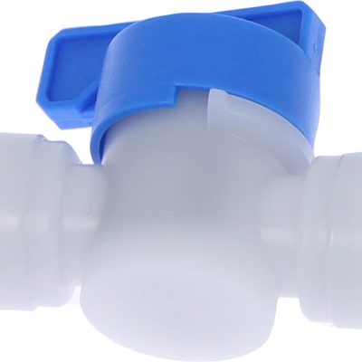 Robinet cu bilă 2/2 fluidFIT, conexiune furtun metric 8 mm, POM, alb