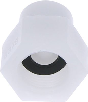 Racord drept cu filet cilindric G 3/8, pentru furtun 6 mm, plastic POM, alb