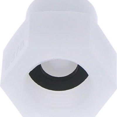 Racord drept cu filet cilindric G 3/8, pentru furtun 6 mm, plastic POM, alb
