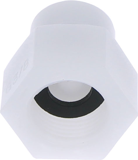 Racord drept cu filet cilindric G 3/8, pentru furtun 6 mm, plastic POM, alb