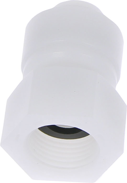Racord drept cu filet cilindric G 3/8, pentru furtun Ø10 mm, plastic POM, alb