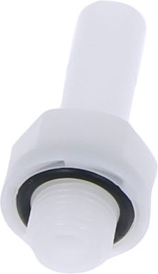 Racord drept cu filet G 1/8, tulpină cilindrică, pentru furtun 8 mm, plastic POM, alb