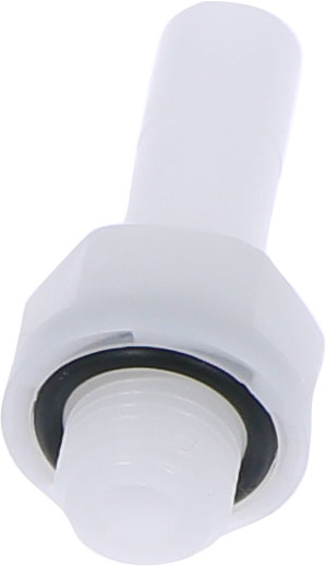 Racord drept cu filet G 1/8, tulpină cilindrică, pentru furtun 8 mm, plastic POM, alb