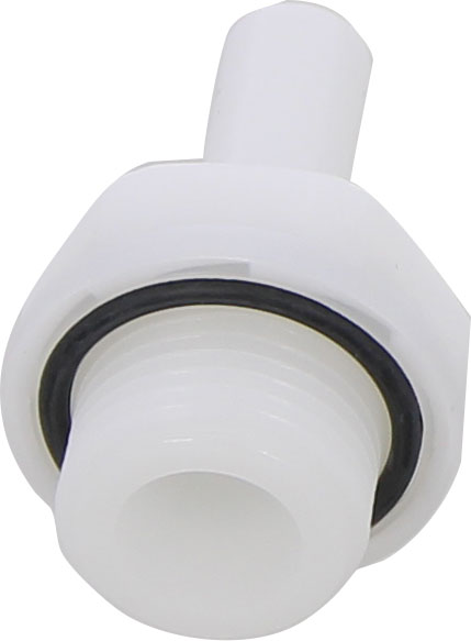 Racord drept cu filet cilindric G 3/8, pentru furtun 8 mm, plastic POM, alb