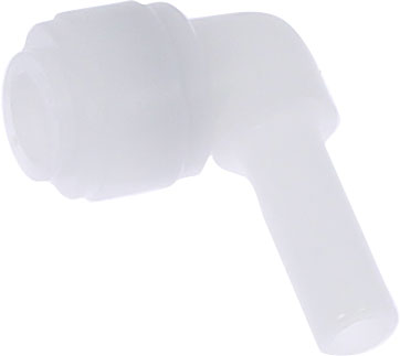 Cot tip stem pentru furtun metric 8 mm, plastic POM, alb