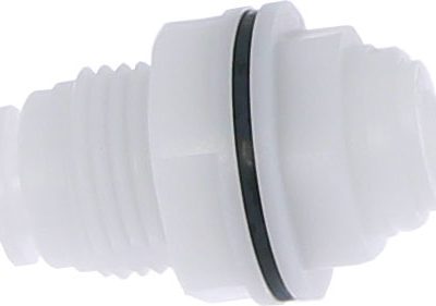 Conector drept traversant fluidFIT, 8 mm, POM, alb