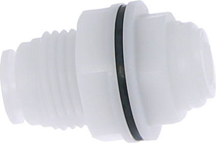 Conector drept traversant fluidFIT, 8 mm, POM, alb