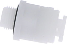 Conector drept cu filet cilindric G 1/8, pentru furtun 6 mm, plastic POM, alb