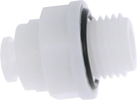 Conector drept cu filet cilindric G 1/4, pentru furtun 6 mm, plastic POM, alb