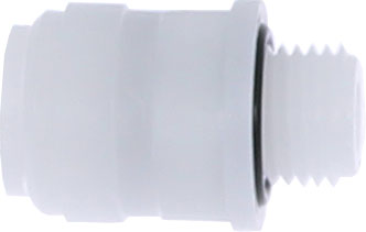 Conector drept cu filet cilindric G 1/4, pentru furtun 10 mm, plastic alb
