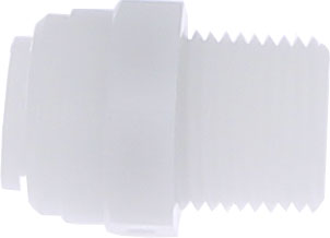 Conector drept cu filet conic R pentru furtun, fluidFIT, POM, alb