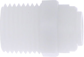 Conector drept cu filet conic R 1/2, pentru furtun Ø10 mm, plastic POM, alb