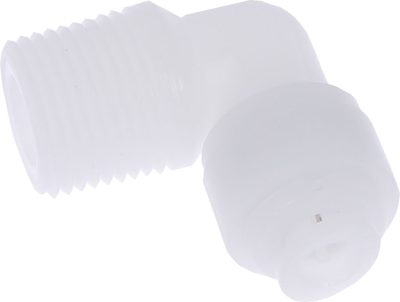 Racord cot cu filet conic, plastic, fluidFIT, R 3/8, R 1/2, Ø 6 mm