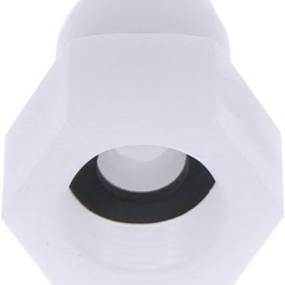 Racord drept cu filet cilindric G 3/8, pentru furtun 8 mm, plastic POM, alb