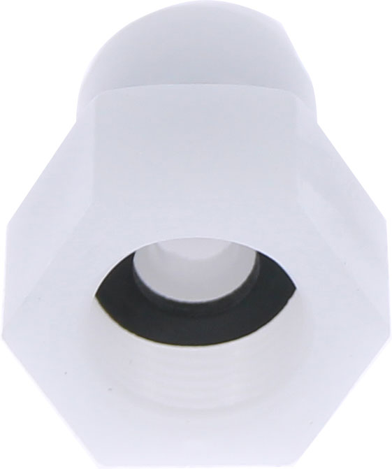 Racord drept cu filet cilindric G 3/8, pentru furtun 8 mm, plastic POM, alb