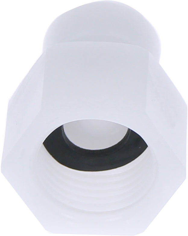 Racord drept cu filet cilindric G 1/2, pentru furtun 8 mm, plastic POM, alb