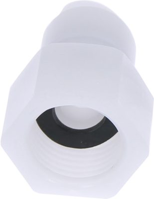 Racord drept cu filet cilindric G 1/2, pentru furtun 10 mm, plastic POM, alb