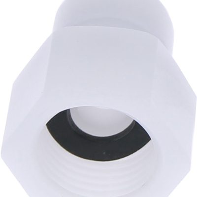 Racord drept cu filet cilindric G 1/2, pentru furtun 10 mm, plastic POM, alb