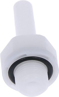 Racord drept cu filet cilindric G 1/8, pentru furtun 6 mm, plastic POM, alb