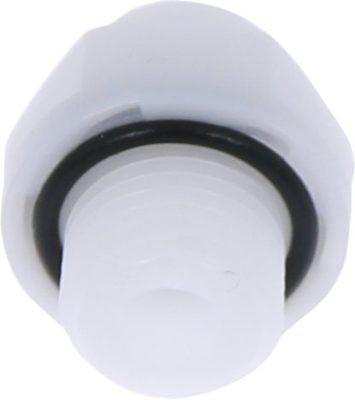 Conector drept cu filet cilindric G 1/4, pentru furtun 4 mm, plastic alb