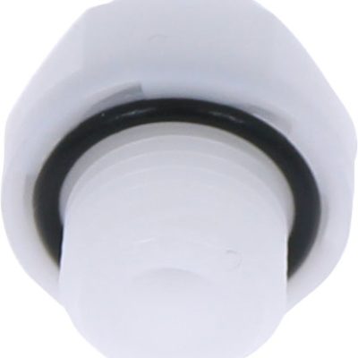 Conector drept cu filet cilindric G 1/4, pentru furtun 4 mm, plastic alb