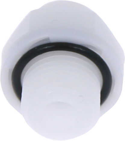 Conector drept cu filet cilindric G 1/4, pentru furtun 4 mm, plastic alb