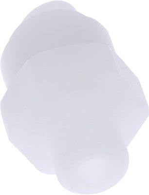 Conector drept cu filet R 1/8, conic, pentru furtun 4 mm, plastic POM, alb