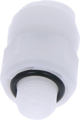 Conector drept cu filet cilindric G 1/8 pentru furtun 8 mm, plastic POM, alb