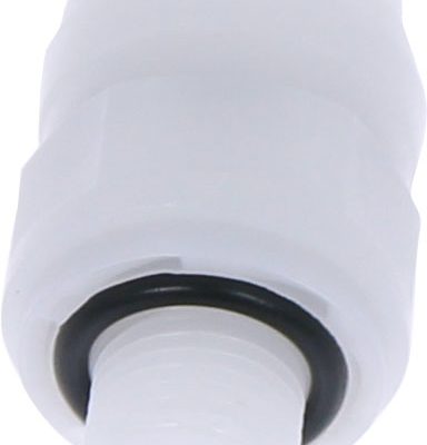 Conector drept cu filet cilindric G 1/8 pentru furtun 8 mm, plastic POM, alb