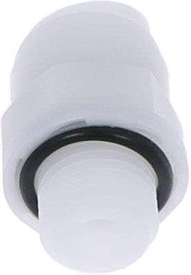 Conector drept cu filet cilindric G 1/4 pentru furtun 8 mm, plastic POM, alb