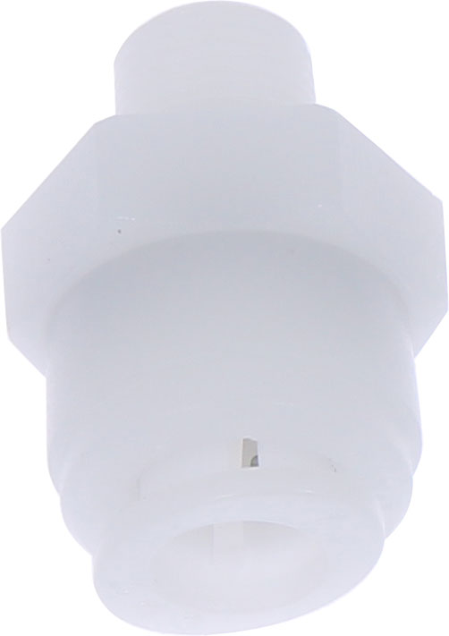 Conector drept cu filet R 1/8, conic, pentru furtun 8 mm, POM, alb