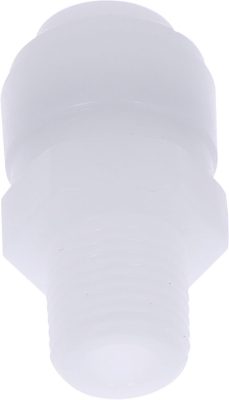 Conector drept cu filet conic R 1/4, pentru furtun 10 mm, plastic POM, alb