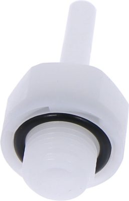 Racord drept cu filet cilindric G 1/8, tulpină 4 mm, plastic POM, alb