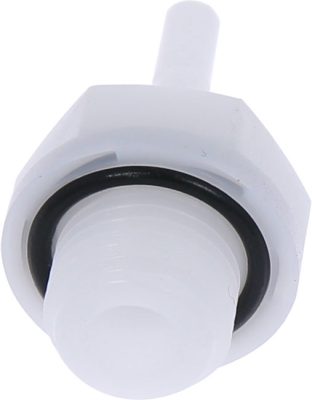 Racord drept cu filet cilindric G 1/4, pentru furtun 4 mm, plastic POM, alb